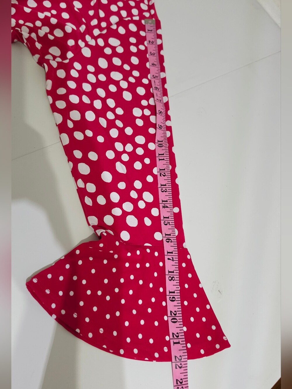 Susan Graver 1X Liquid Knit Tunic Top Pink White Polka Dot Bell Sleeve Stretch - Picture 9 of 11